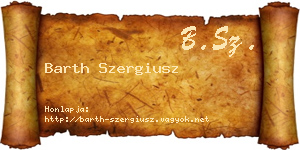 Barth Szergiusz névjegykártya